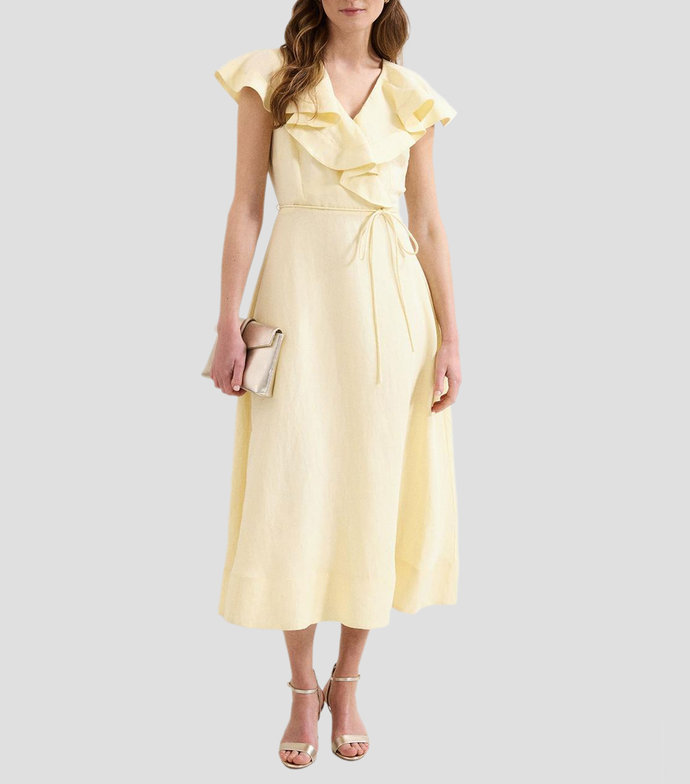 Vestido midi liso Mujer